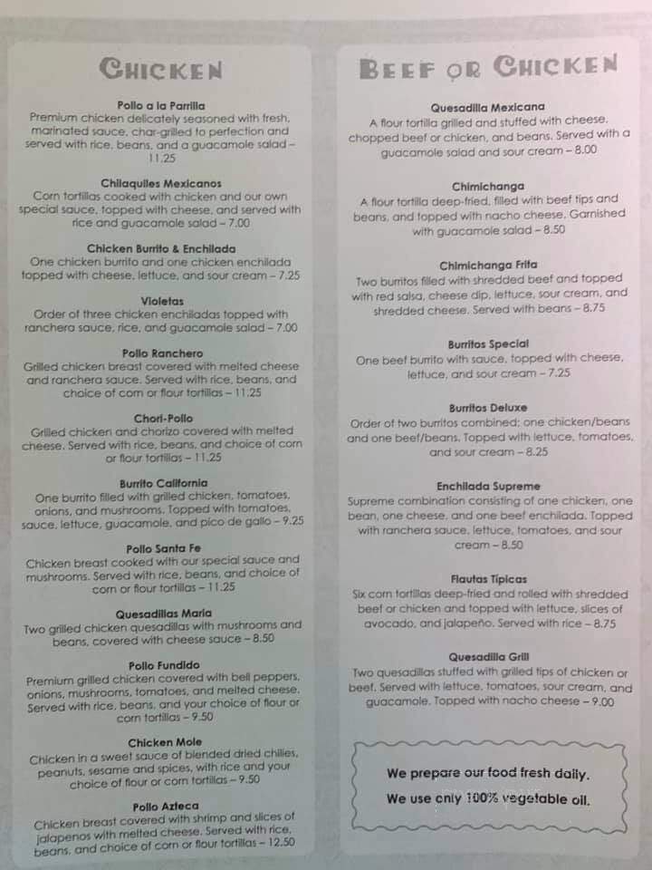 La Barca - Arnolds Park, IA menu_pic