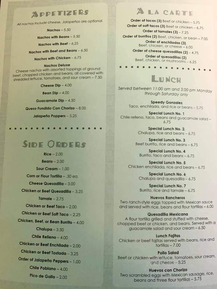La Barca - Arnolds Park, IA menu_pic