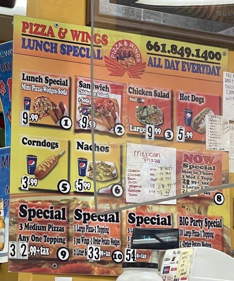 Pizza and Wings - Earlimart, CA menu_pic