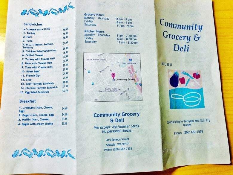 Community Grocery & Deli - Seattle, WA menu_pic