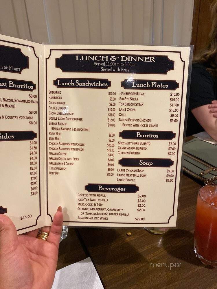 Taylor's Cafe - Chino, CA menu_pic
