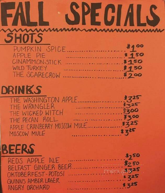 Second Shot Saloon - Fennimore, WI menu_pic