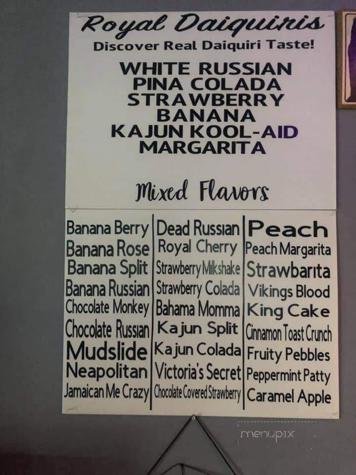 Royal Daiquiris - Larose, LA menu_pic