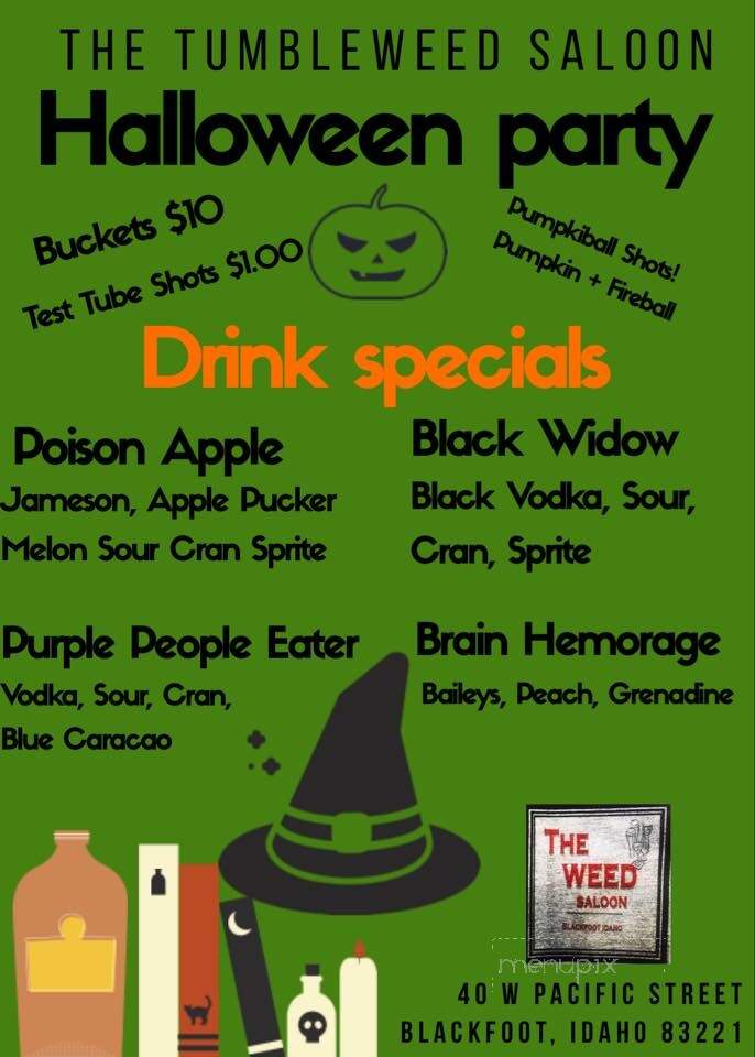 Tumbleweed Saloon - Blackfoot, ID menu_pic