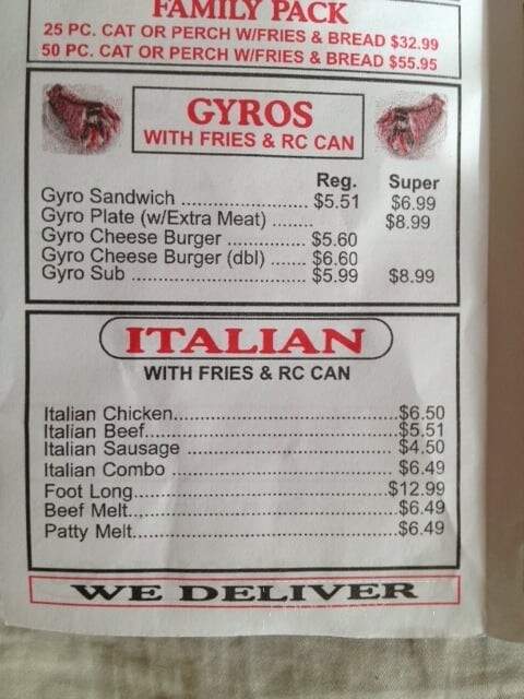 Kennedy Fish & Chicken - Chicago, IL menu_pic