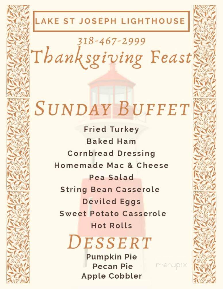 Lake St Joseph Light House - Newellton, LA menu_pic