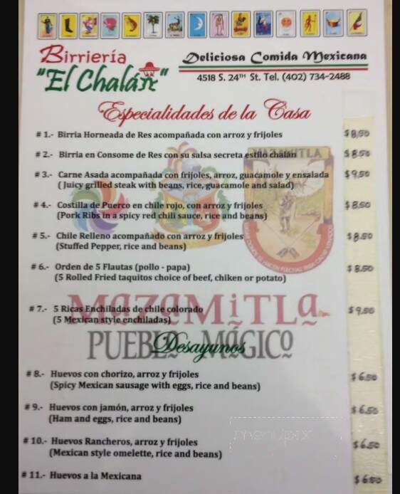Birrieria El Chalan - Omaha, NE menu_pic