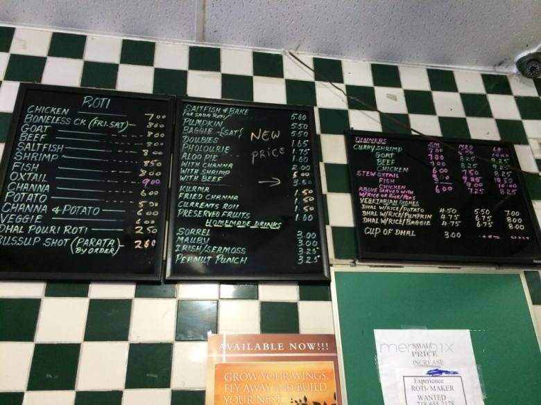 Ali's Roti Shop - Bronx, NY menu_pic