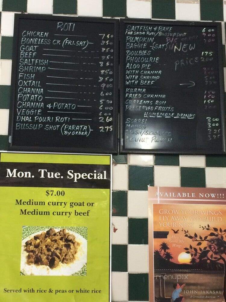 Ali's Roti Shop - Bronx, NY menu_pic
