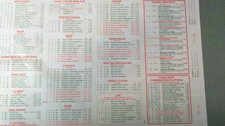China Wok Restaurant - Croydon, PA menu_pic