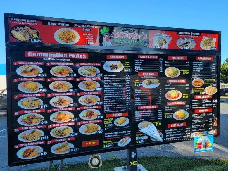Antonio's Mexican Food - Escondido, CA menu_pic