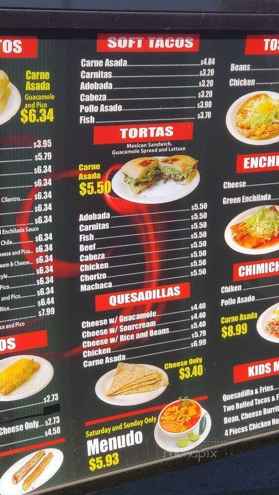 Antonio's Mexican Food - Escondido, CA menu_pic