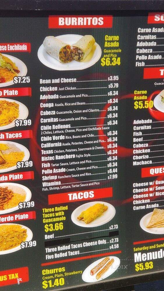 Antonio's Mexican Food - Escondido, CA menu_pic