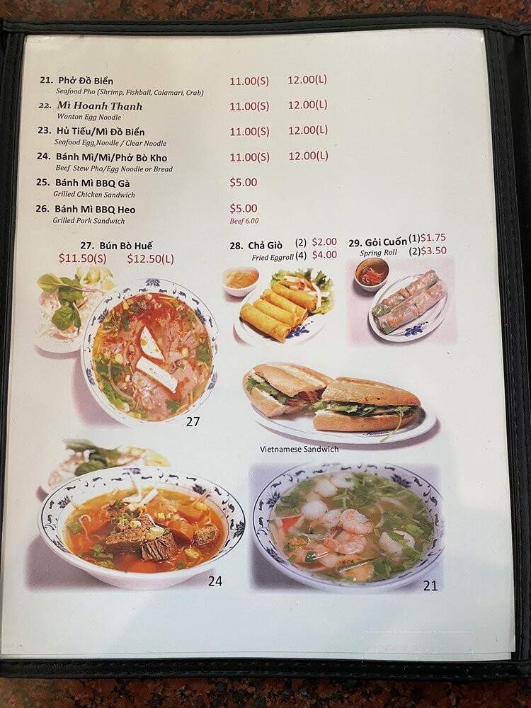 Pho Long Thinh - San Jose, CA menu_pic