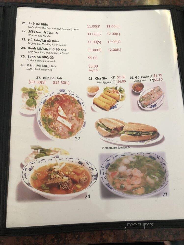 Pho Long Thinh - San Jose, CA menu_pic