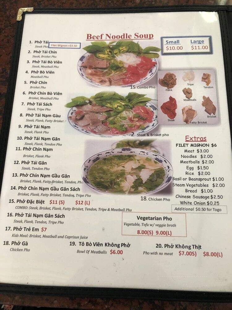 Pho Long Thinh - San Jose, CA menu_pic