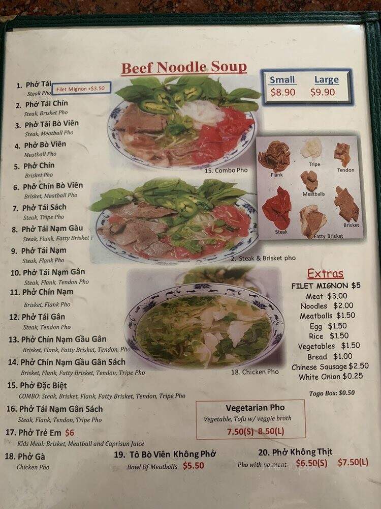 Pho Long Thinh - San Jose, CA menu_pic