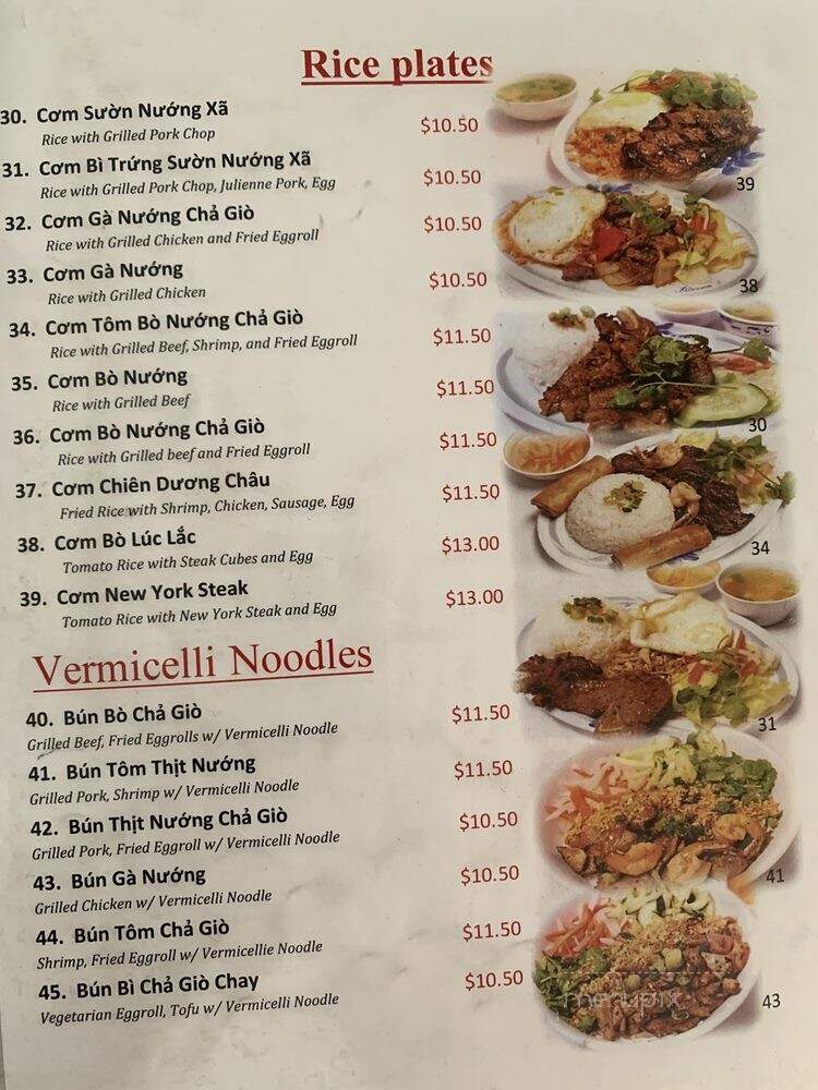 Pho Long Thinh - San Jose, CA menu_pic