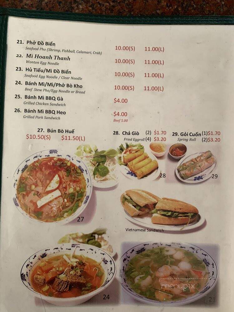 Pho Long Thinh - San Jose, CA menu_pic