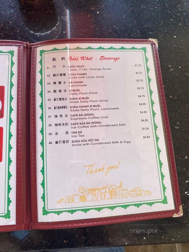 An Khang Mi Gia - San Jose, CA menu_pic