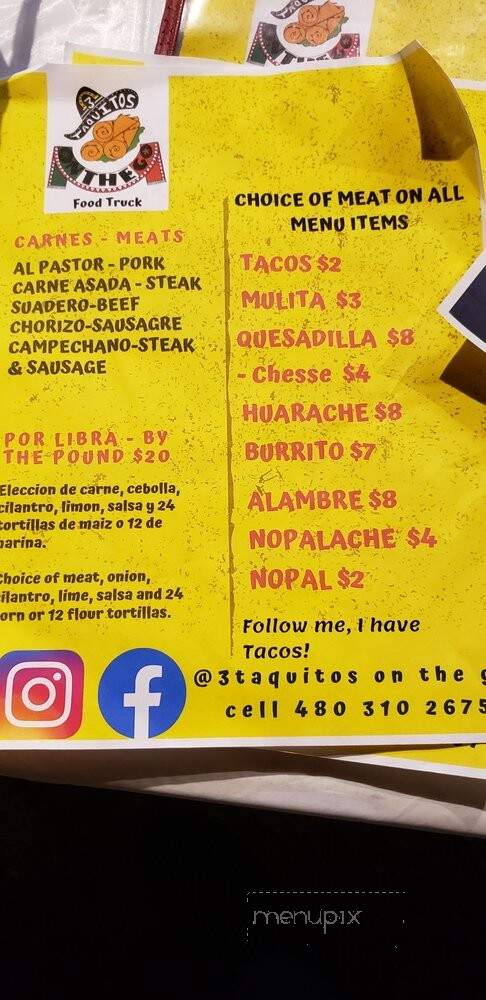 3 Taquitos On The Go Food Truck - Mesa, AZ menu_pic