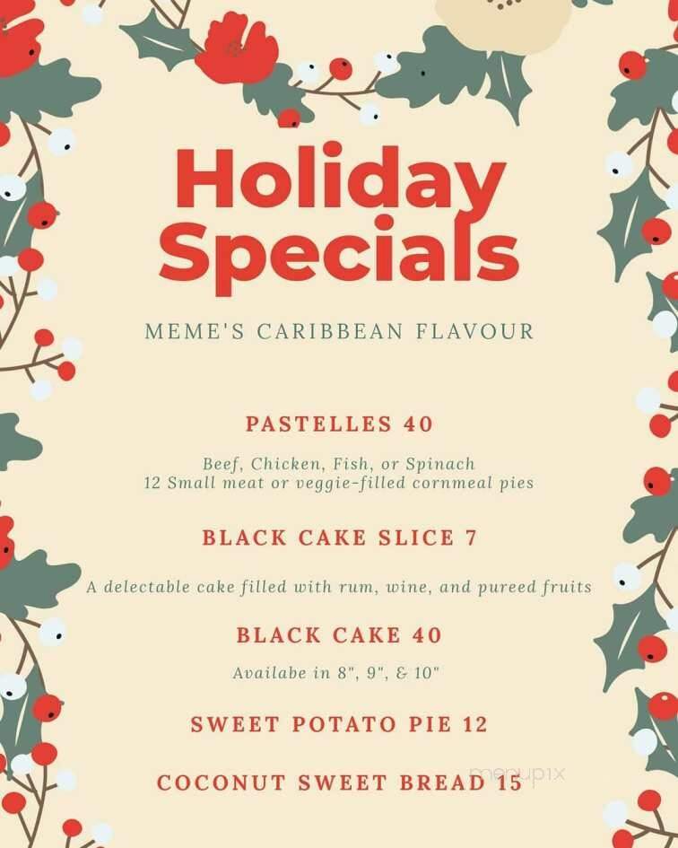 Meme's Caribbean Flavour - Rogers, AR menu_pic