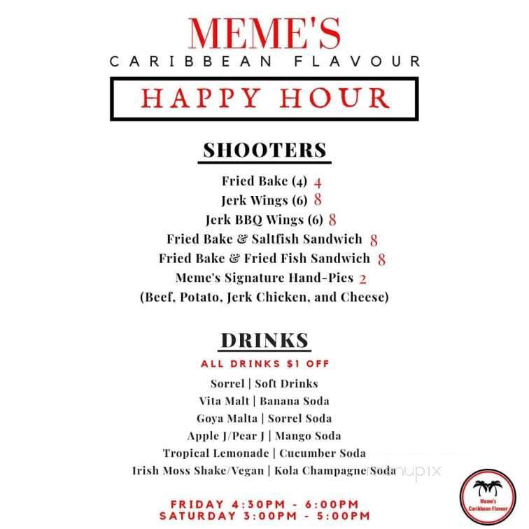 Meme's Caribbean Flavour - Rogers, AR menu_pic