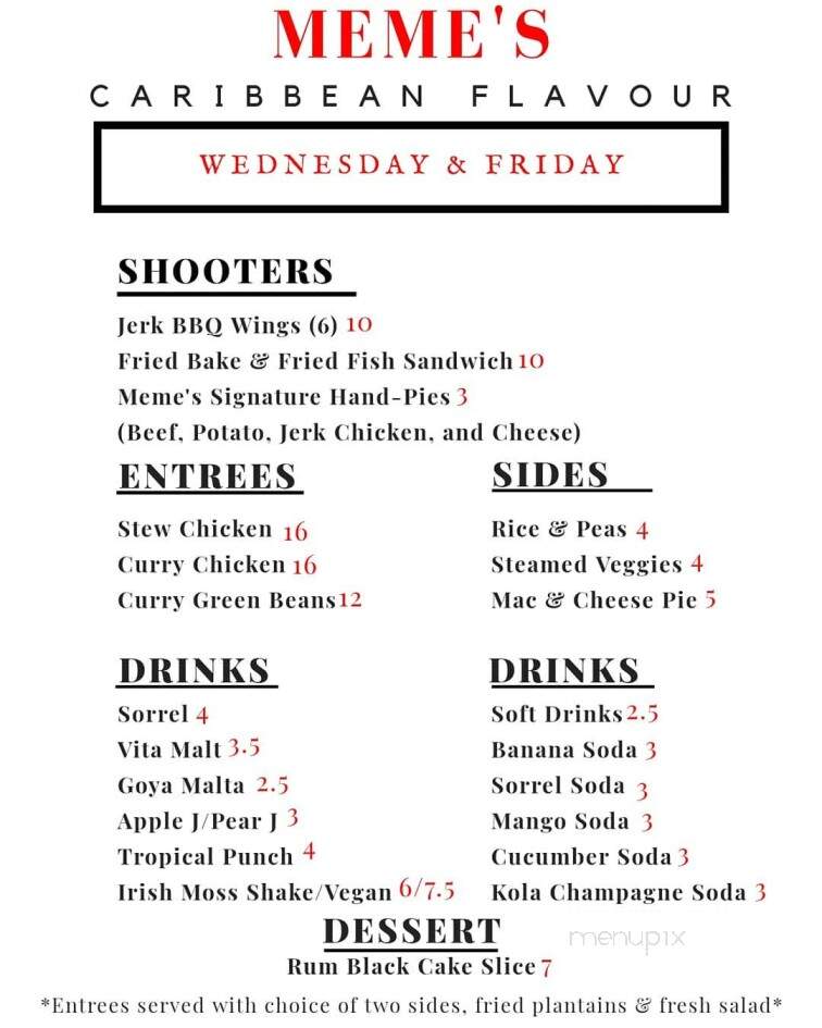 Meme's Caribbean Flavour - Rogers, AR menu_pic