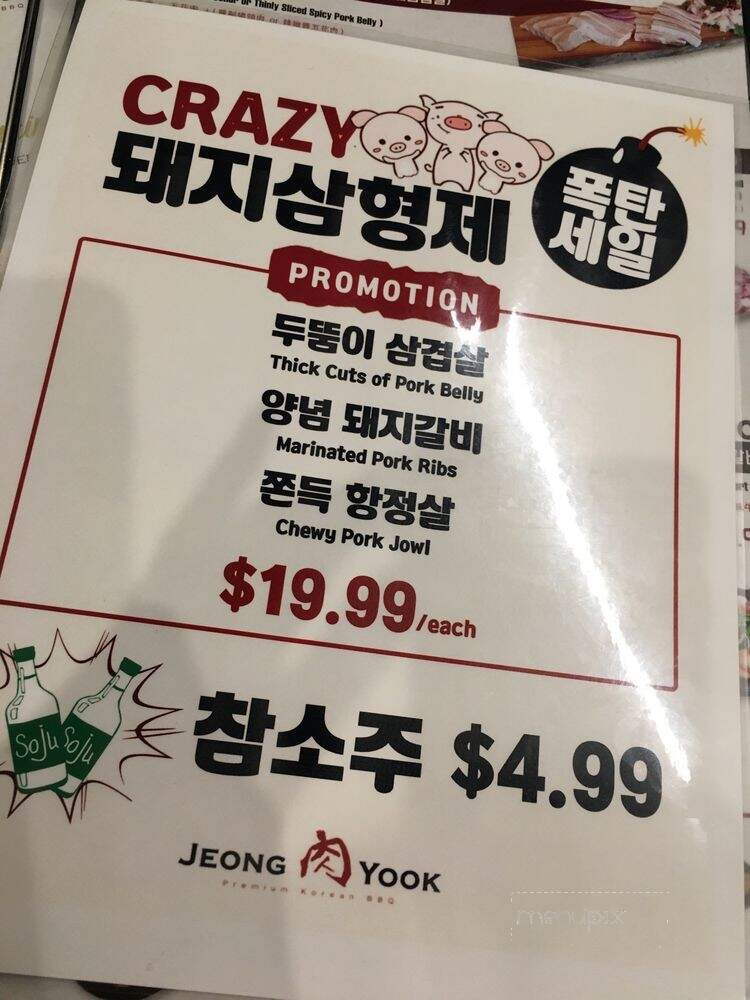 Jeong Yook - Palisades Park, NJ menu_pic