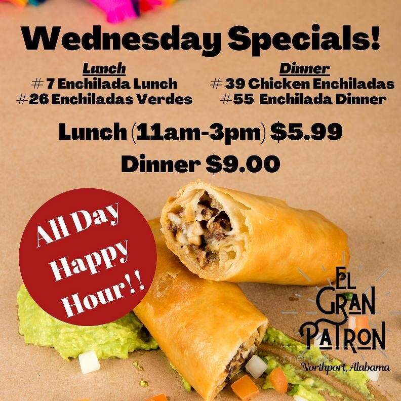 El Gran Patron Mexican Grill - Northport, AL menu_pic