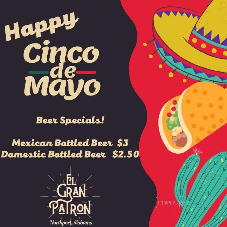El Gran Patron Mexican Grill - Northport, AL menu_pic