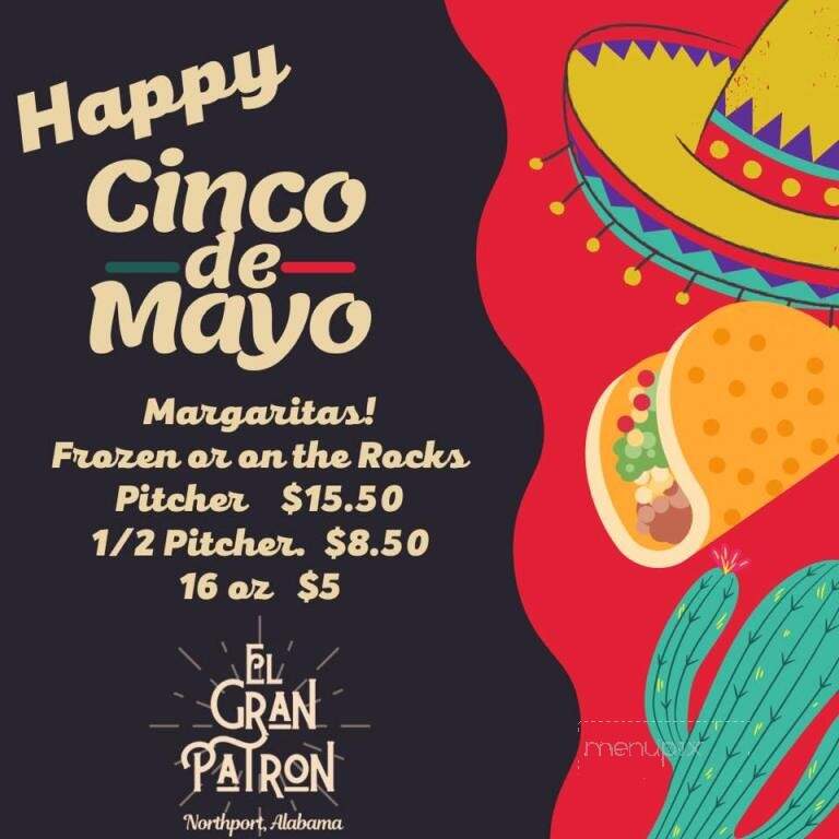 El Gran Patron Mexican Grill - Northport, AL menu_pic
