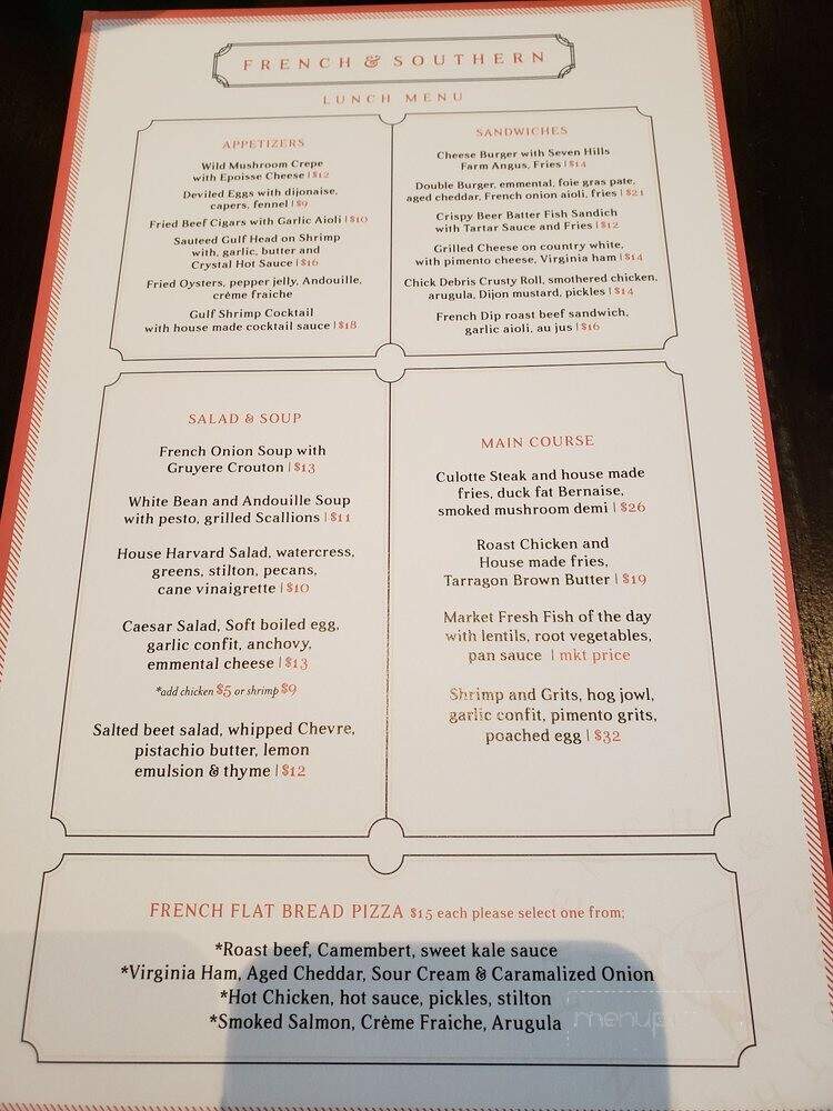 French & Southern - Alexandria, VA menu_pic