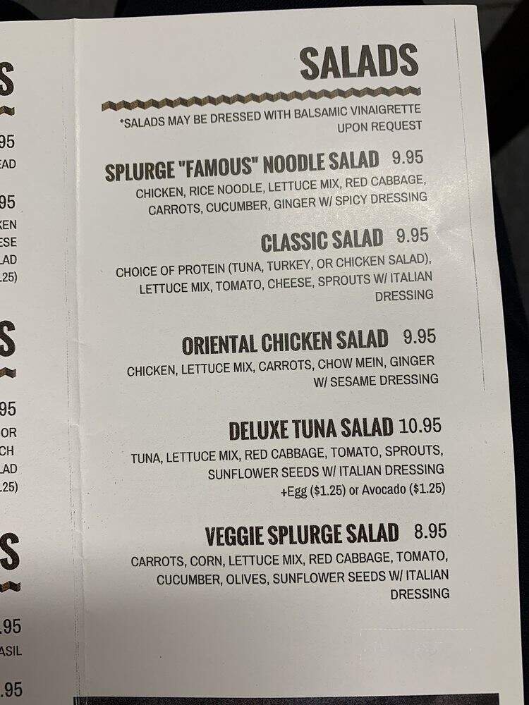 Splurge - Beverly Hills, CA menu_pic