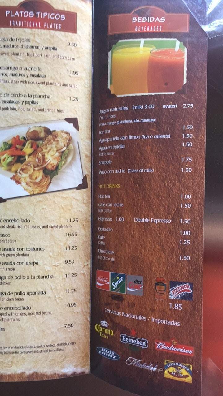 Colombia La Bella - Longwood, FL menu_pic
