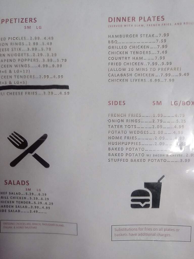 Catsquare Family Restaurant - Vale, NC menu_pic