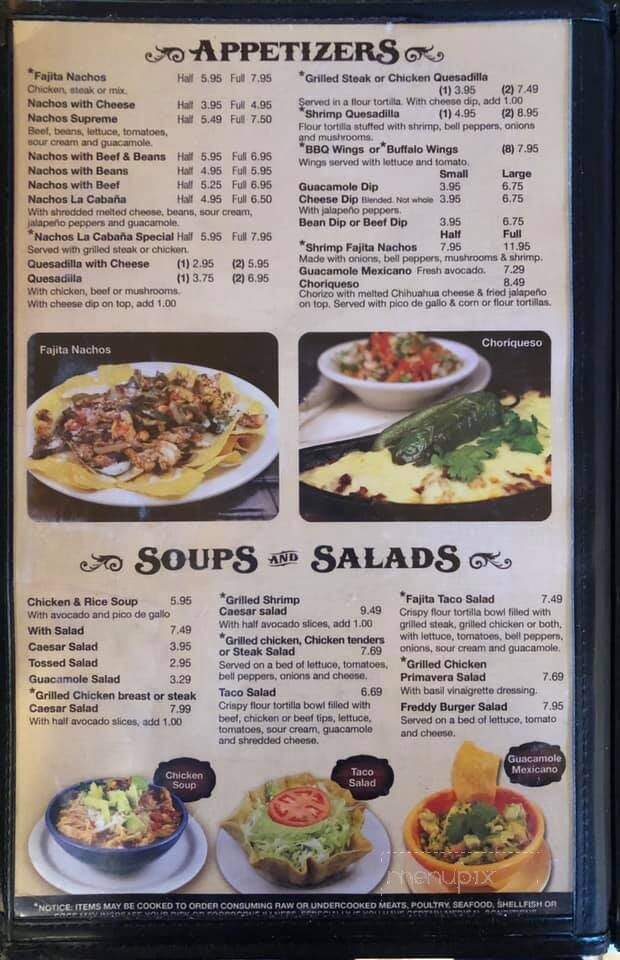 Lacabana Mexican Restaurant - Wadley, GA menu_pic