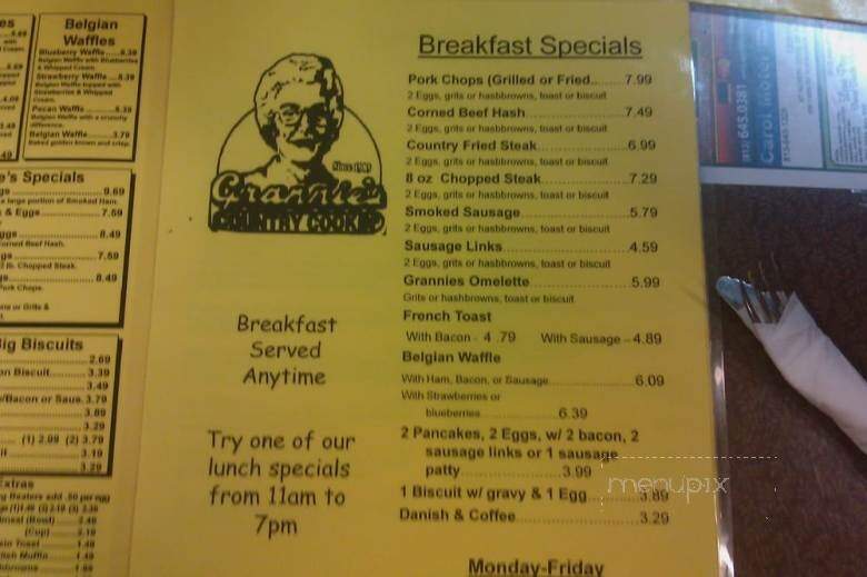 Grannies Restaurant - Ruskin, FL menu_pic