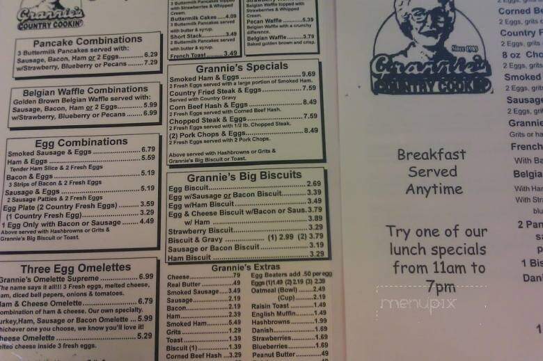 Grannies Restaurant - Ruskin, FL menu_pic