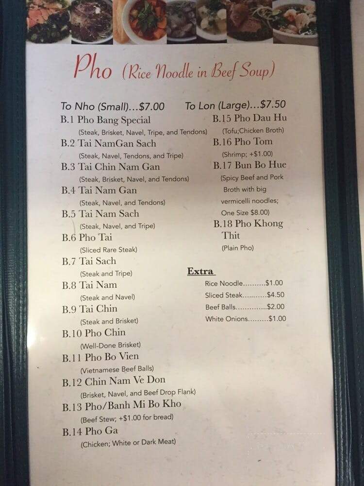 Pho Bang Restaurant - New Orleans, LA menu_pic