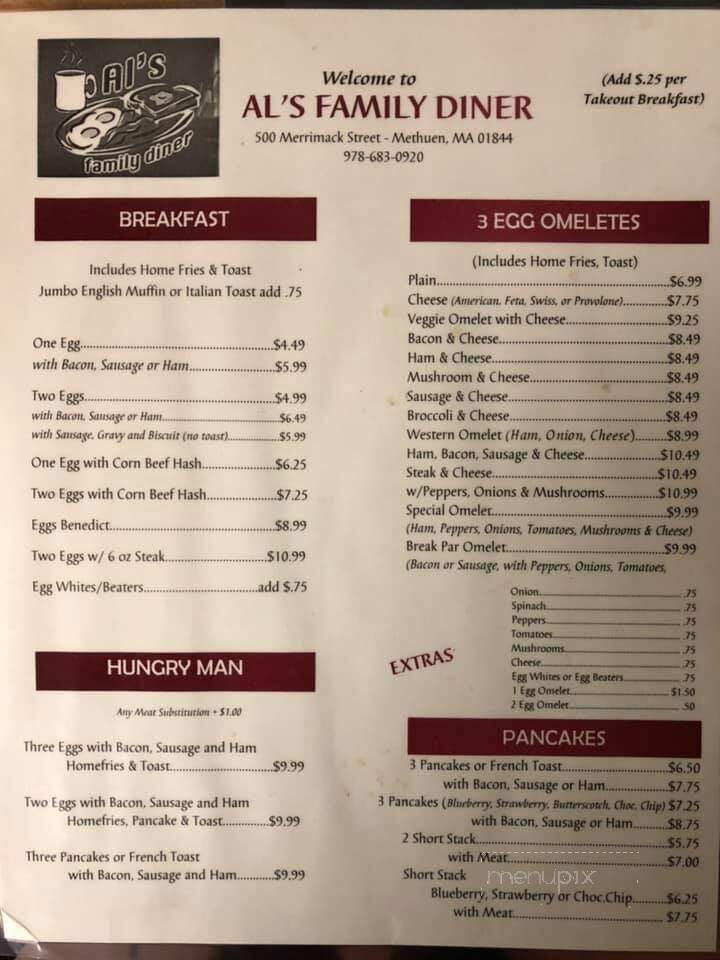 Al's Family Diner - Methuen, MA menu_pic