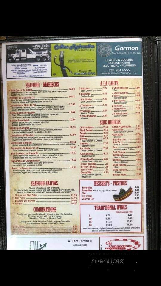 El Ranchito Restaurante - Albemarle, NC menu_pic