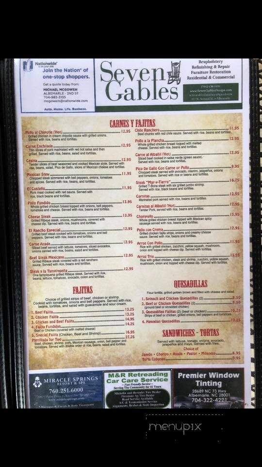 El Ranchito Restaurante - Albemarle, NC menu_pic