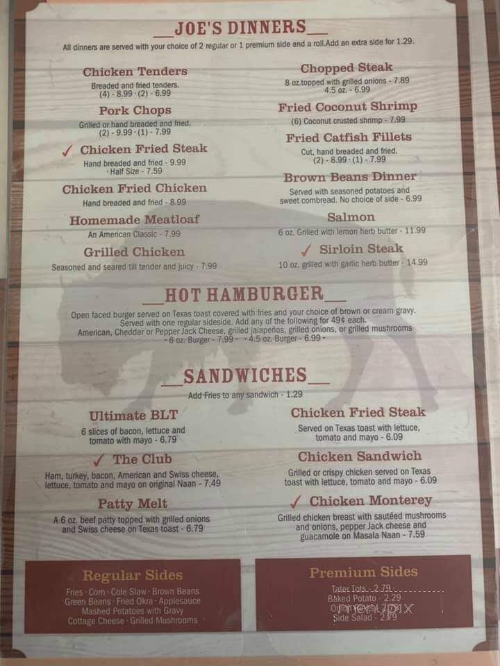Buffalo Jo's - Pawhuska, OK menu_pic