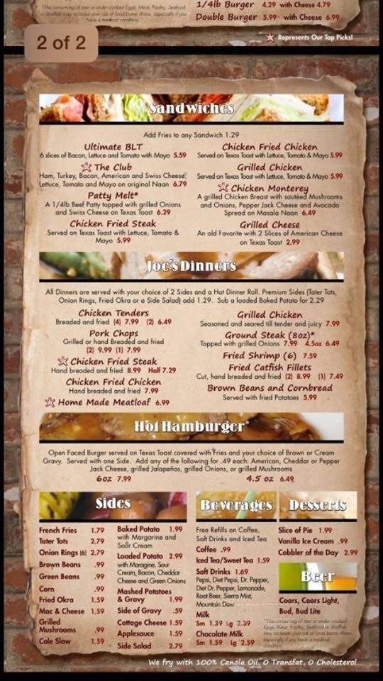 Buffalo Jo's - Pawhuska, OK menu_pic