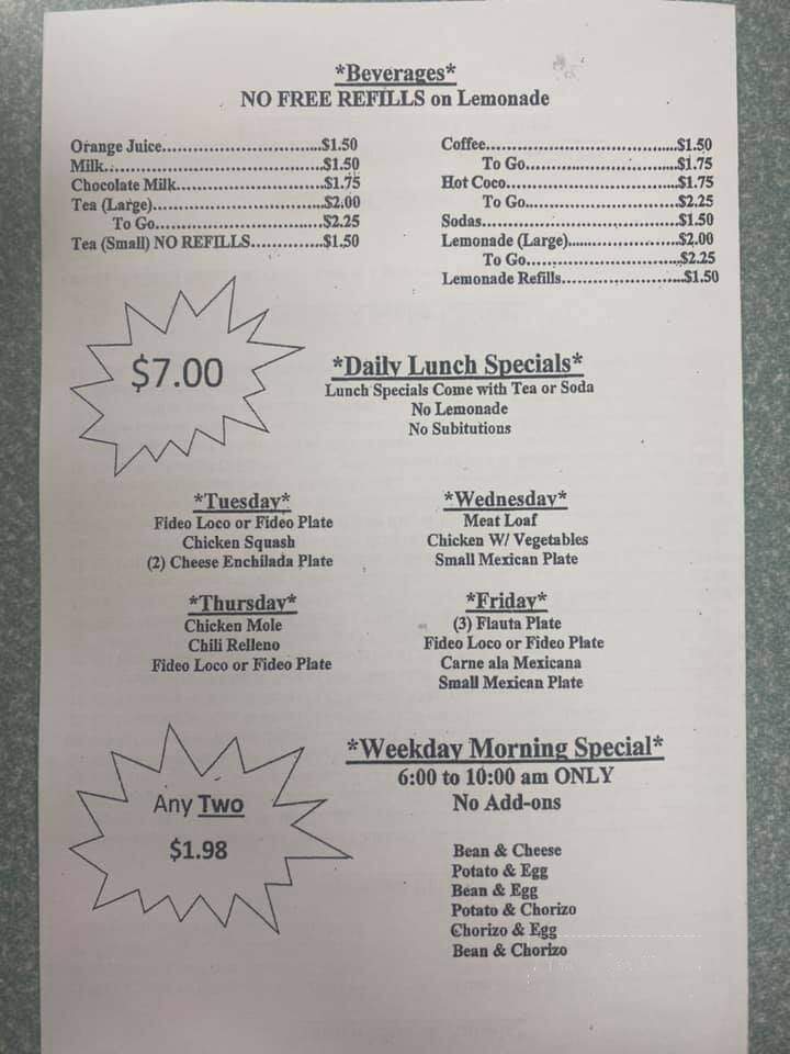 Georgia's Mexican Restaurant - San Antonio, TX menu_pic