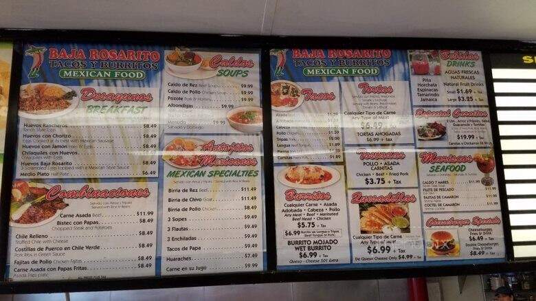 Baja Rosarito - Inglewood, CA menu_pic
