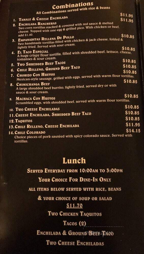 Mexican Kitchen - Riverside, CA menu_pic