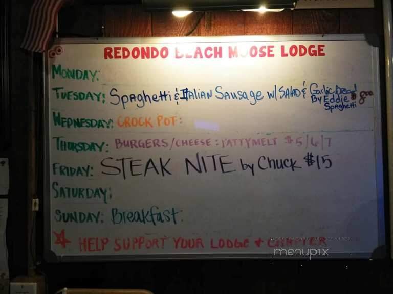 Moose Lodge No 1873 - Redondo Beach, CA menu_pic