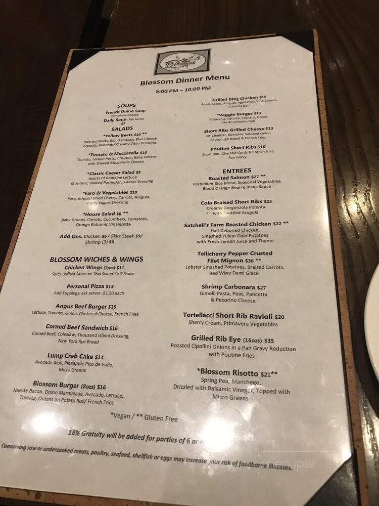 Blossom Restaurant - East Brunswick, NJ menu_pic